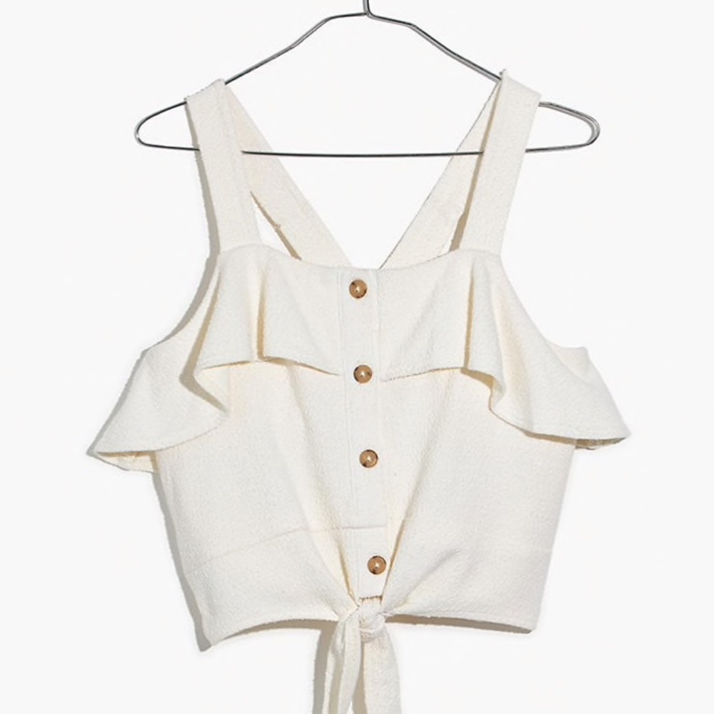 Texture & Thread Ruffle Tie-Front Tank - Picture 4 of 4